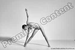 Nude Gymnastic poses Woman White Moving poses Athletic long brown Dynamic poses Pinup